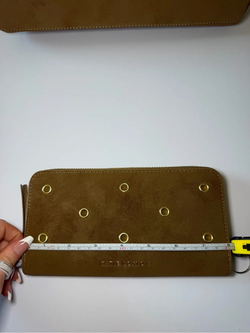 Katie Loxton Tan Vegan Suede Tote with Matching Wallet